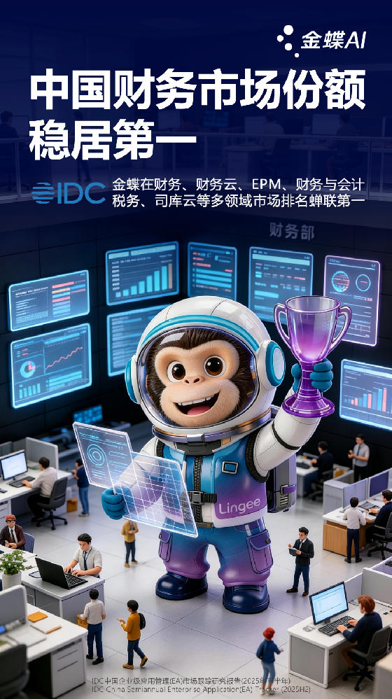 金蝶，稳居中国财务市场份额第一